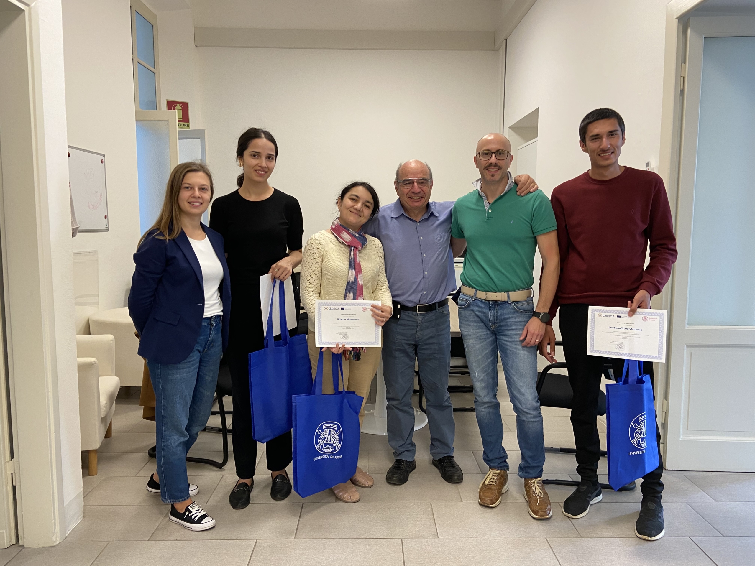 Three young teachers from Uzbekistan and Tajikistan have completed their training in Genetics, Anatomy, and Pediatric Surgery organized in project Childca